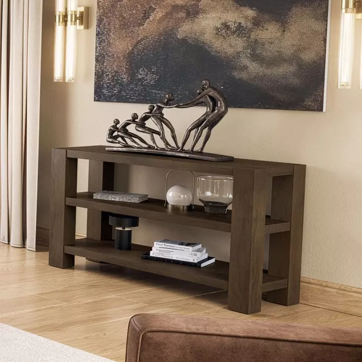 Brownstone Chocolate Brown Rectangular Console Table