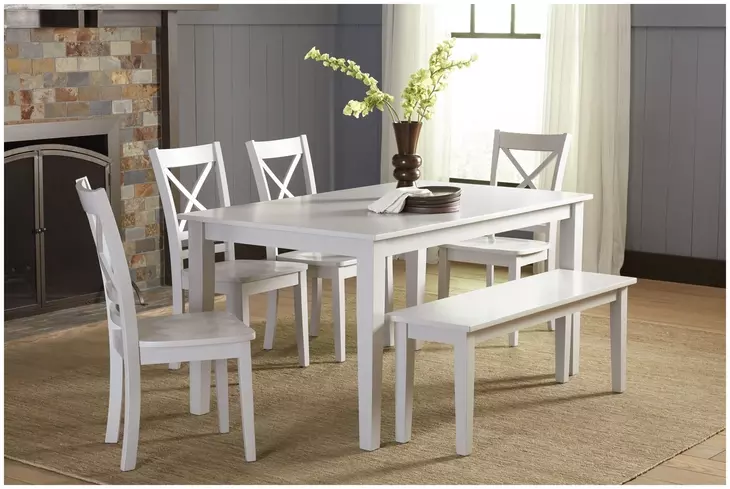 Simplicity Dove Grey Cross Back Counter Height Stool Set of 2