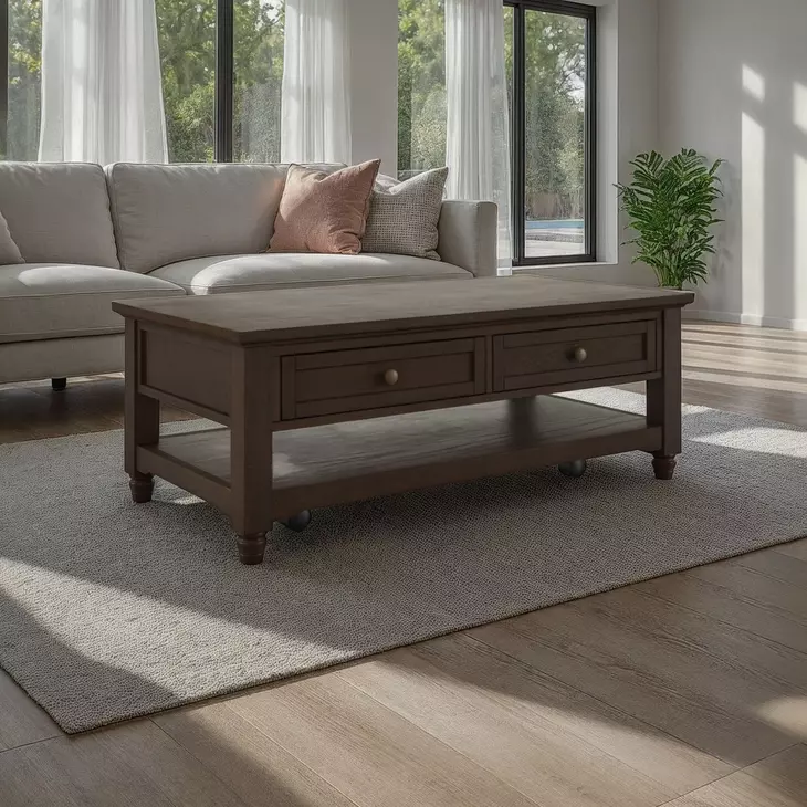 Brentwood Arbor Oak Rectangular Occasional Table Set with 2 Drawers