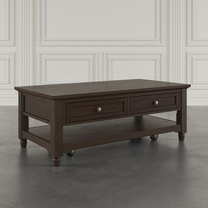 Brentwood Arbor Oak Rectangular Cocktail Table with 2 Drawers