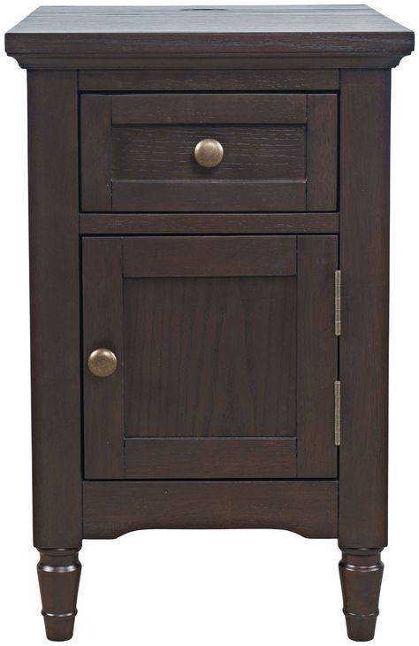 Brentwood Arbor Oak End Table with USB Charging