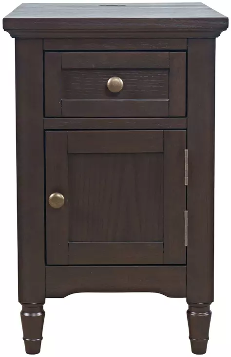Brentwood Arbor Oak End Table with USB Charging
