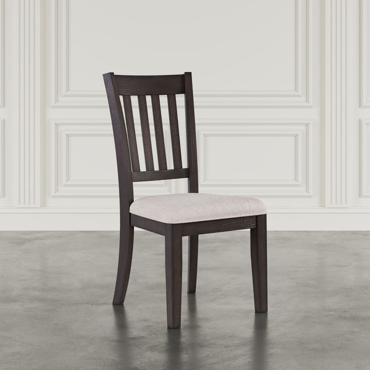 Brentwood Flax and Arbor Oak Upholstered Dining Chair Set of 2