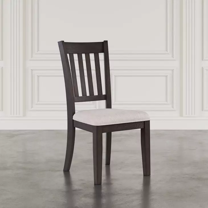 Brentwood Flax and Arbor Oak Upholstered Dining Chair Set of 2