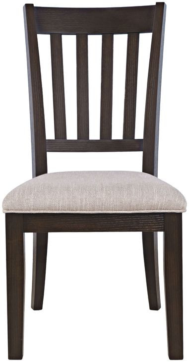Brentwood Flax and Arbor Oak Upholstered Dining Chair Set of 2