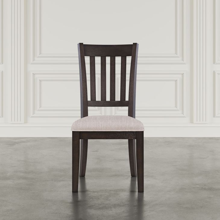 Brentwood Flax and Arbor Oak Upholstered Dining Chair Set of 2