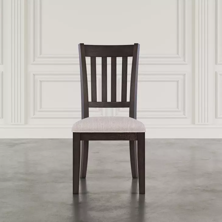 Brentwood Flax and Arbor Oak Upholstered Dining Chair Set of 2
