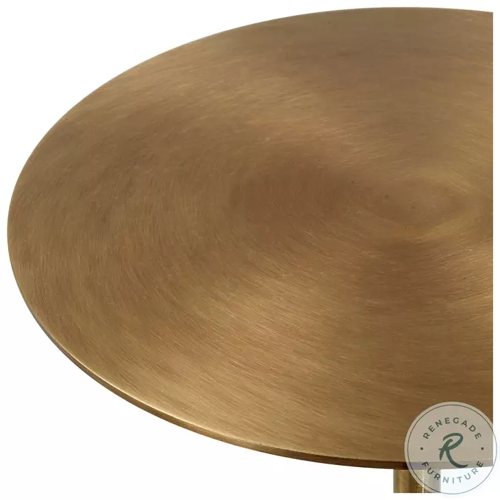 Perrin White Marble and Brass Drink Table