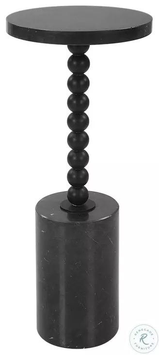 Bead Black Marble Drink Table