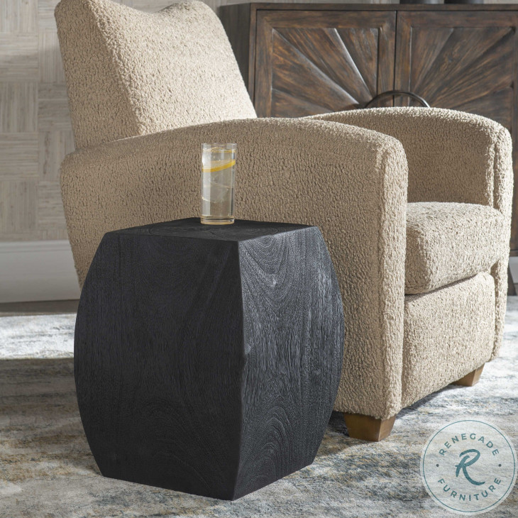 Grove Rustic Black Wooden Accent Stool From Uttermost Coleman Furniture