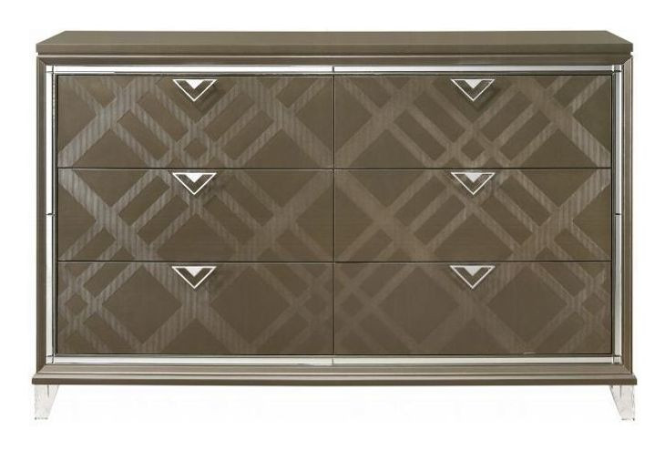 Skylar Dark Champagne 6 Drawer Dresser