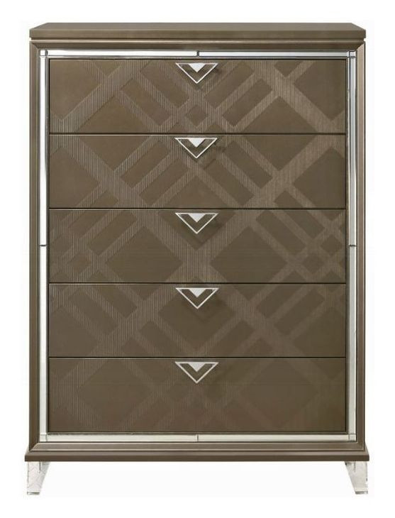 Skylar Dark Champagne 5 Drawer Chest