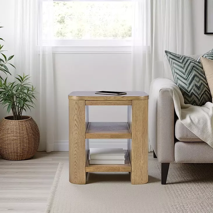 Janzen Cascade Oak Square End Table