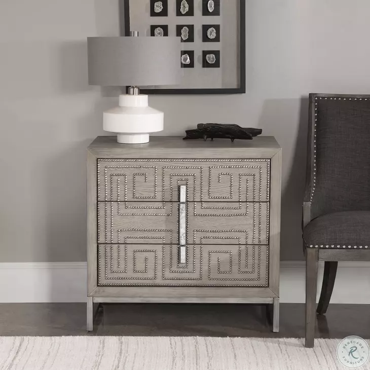 Saheli Soft Mushroom Gray Accent Chest