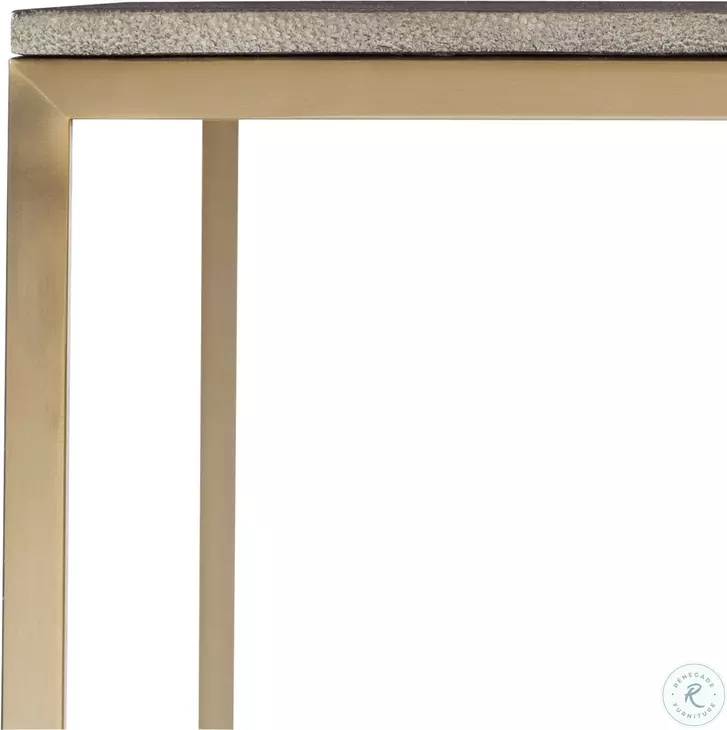 Trebon Charcoal Gray and Brushed Brass Cocktail Table