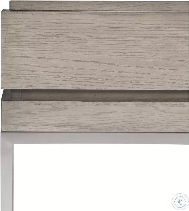 Janessa Mushroom Gray and Brushed Nickel Console Table