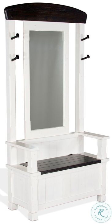 Rustic Refined White Farmhouse 78" Hall Tree