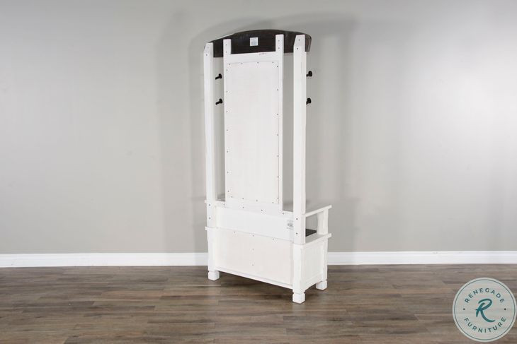 Rustic Refined White Farmhouse 78" Hall Tree