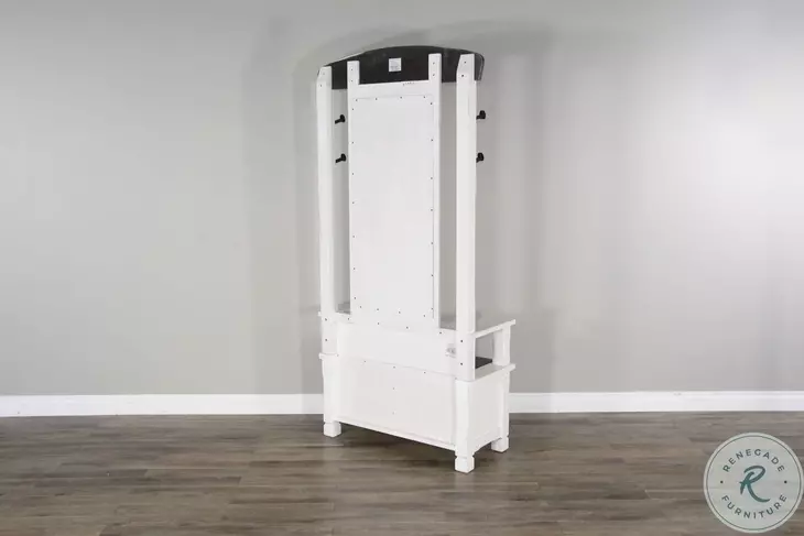 Rustic Refined White Farmhouse 78" Hall Tree