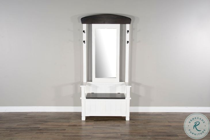 Rustic Refined White Farmhouse 78" Hall Tree