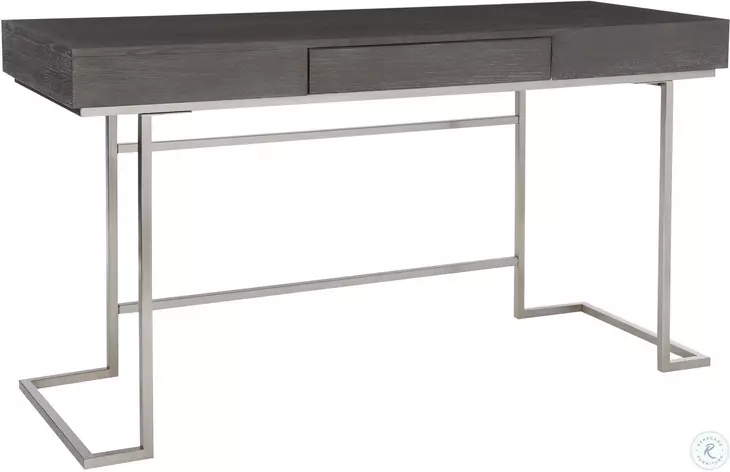 Claude Smoke Gray and Brushed Nickel Desk