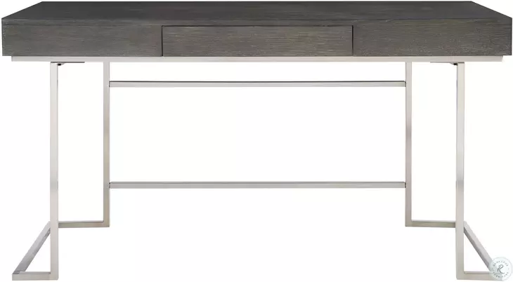 Claude Smoke Gray and Brushed Nickel Desk