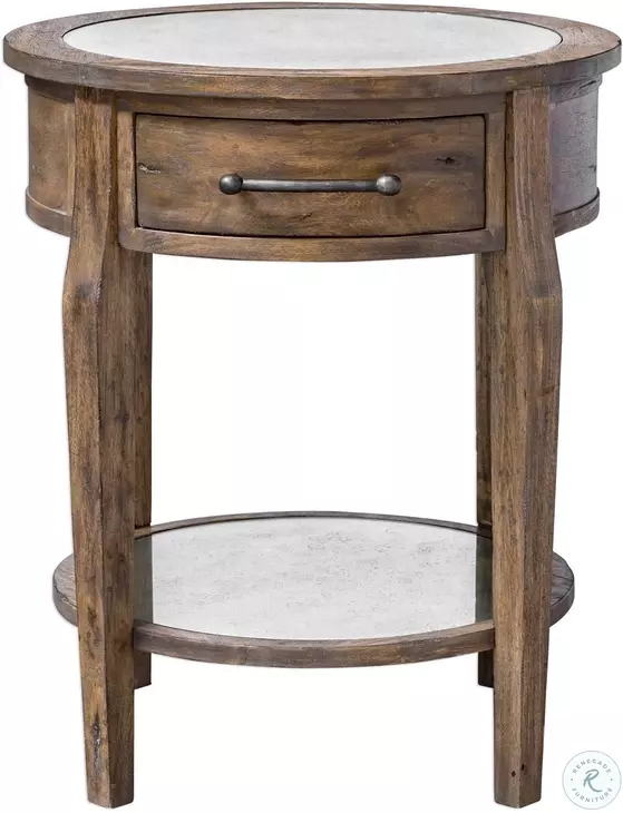 Raelynn Weathered Pecan Lamp Table