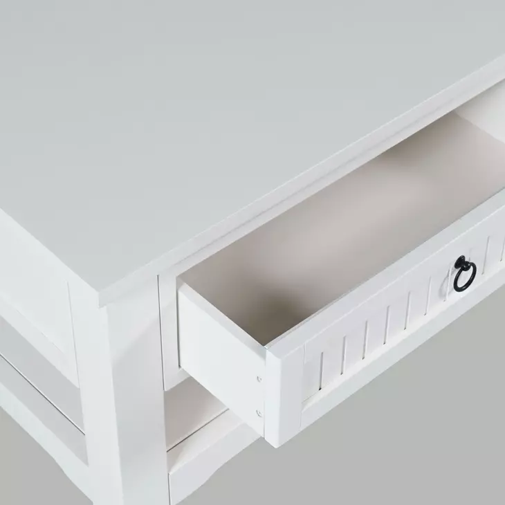 Westport White Rectangular Cocktail Table with Storage