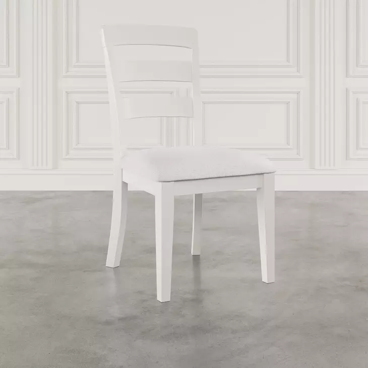 Westport Gray Upholstered Ladder Back Dining Chair Set of 2