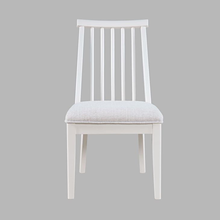 Westport White Upholstered Slat Back Dining Chair Set of 2