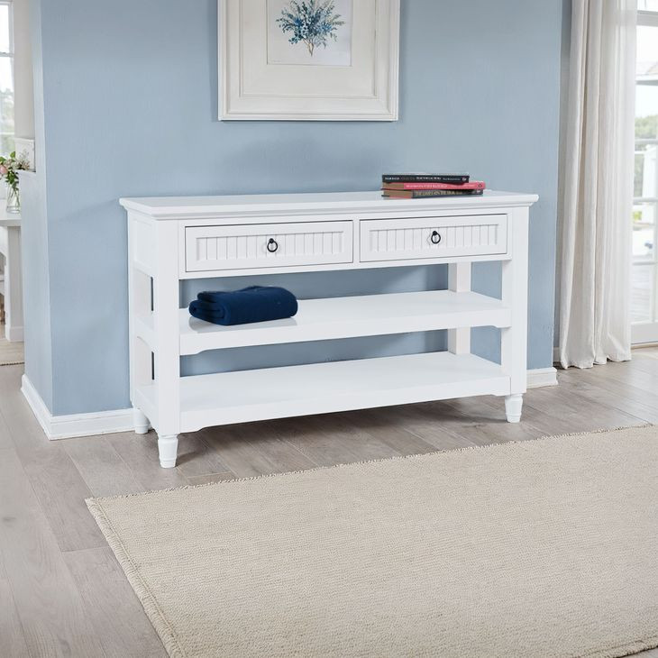 Westport White 50" Sofa Console Table