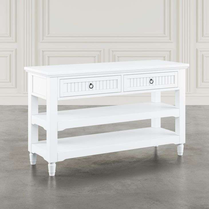 Westport White 50" Sofa Console Table