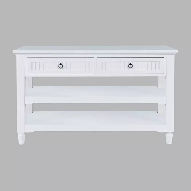 Westport White 50" Sofa Console Table