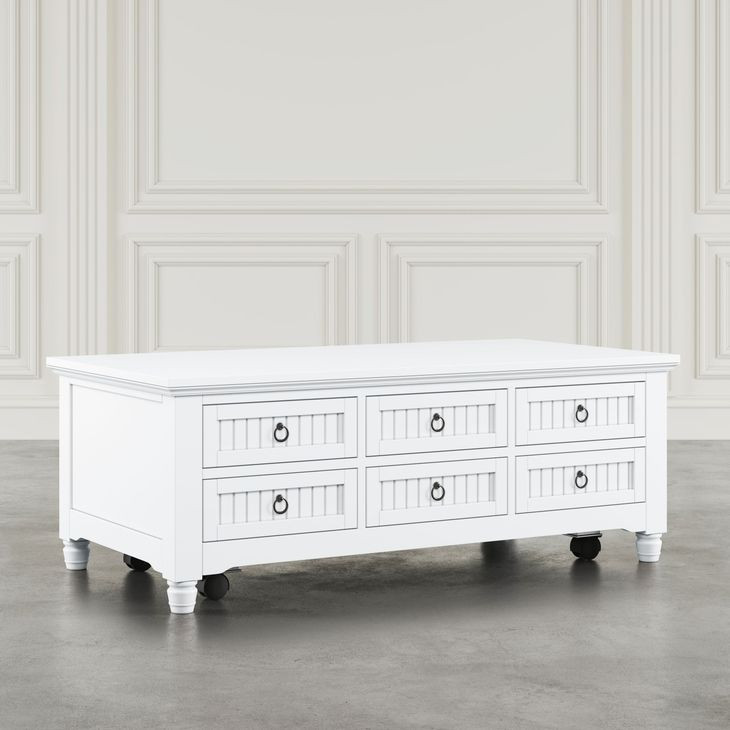 Westport White Rectangular Cocktail Table