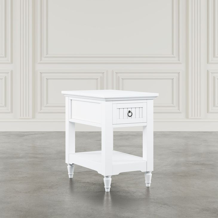 Westport White Rectangular Chairside End Table
