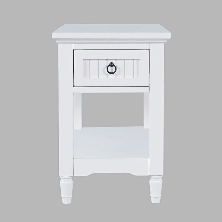 Westport White Rectangular Chairside End Table