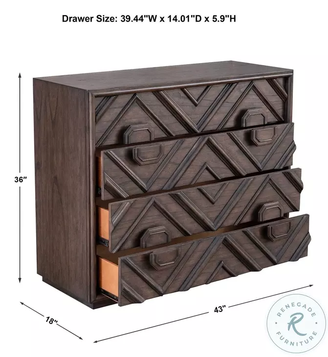 Mindra Deep Walnut Drawer Chest