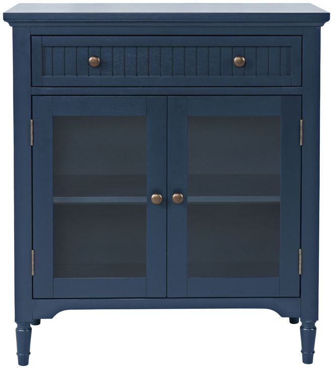 Westport Blue 2 Glass Door Accent Cabinet