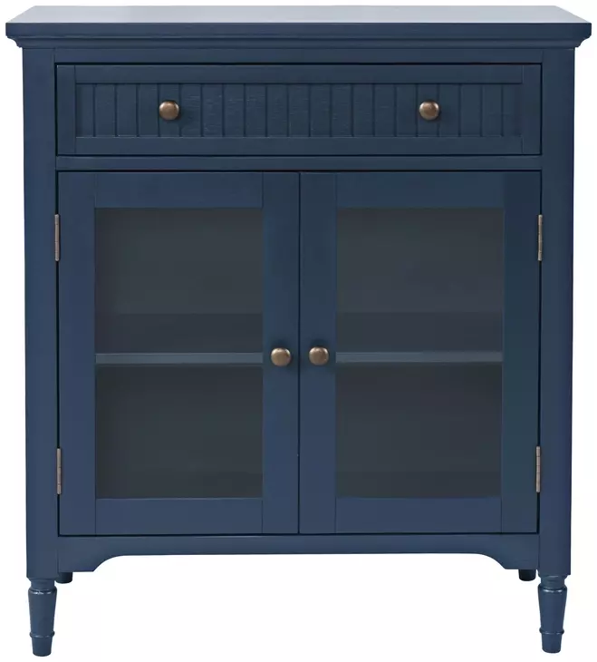 Westport Blue 2 Glass Door Accent Cabinet
