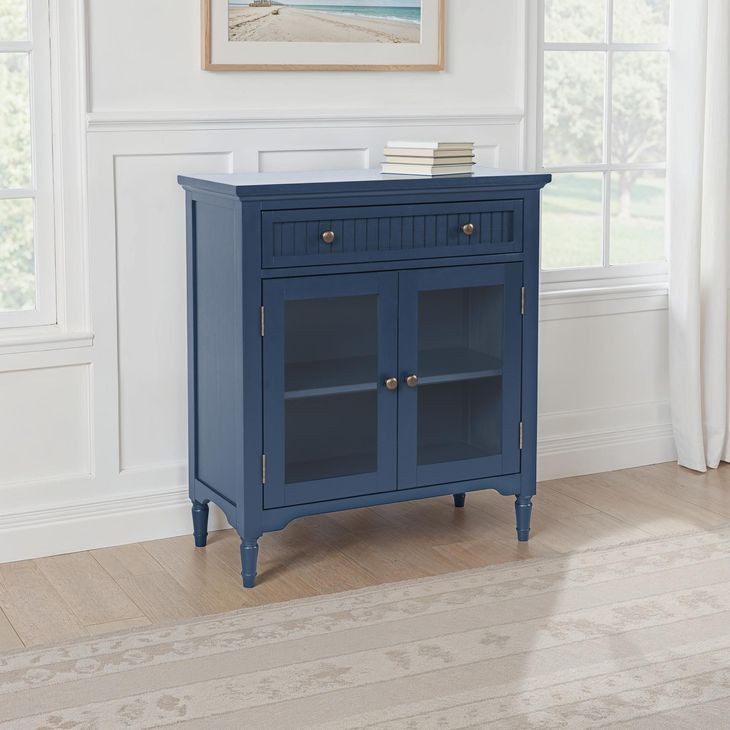 Westport Blue 2 Glass Door Accent Cabinet