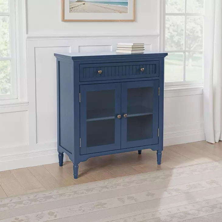 Westport Blue 2 Glass Door Accent Cabinet