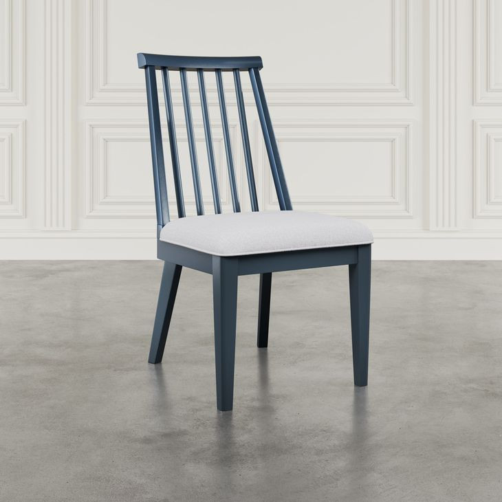 Westport Gray Upholstered Slat Back Dining Chair Set of 2