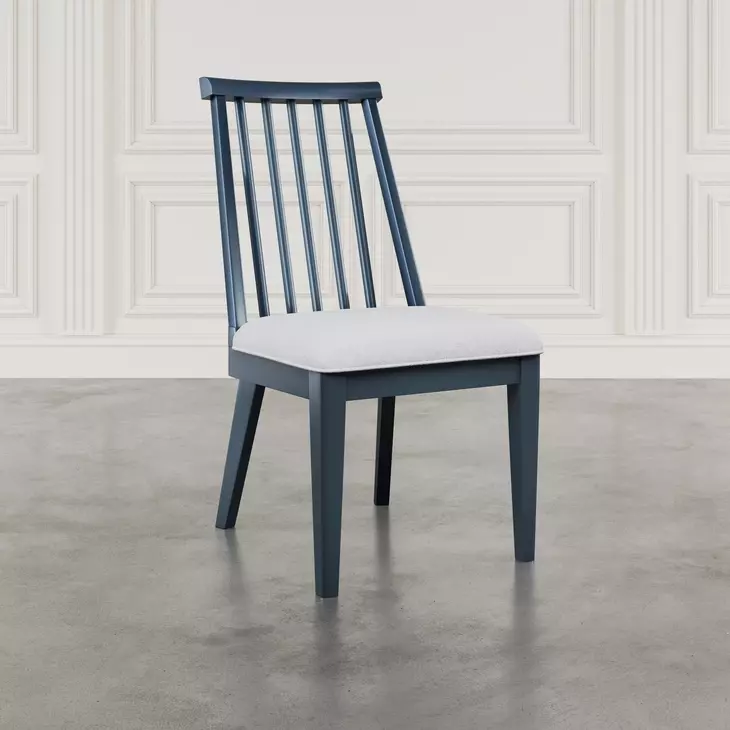 Westport Gray Upholstered Slat Back Dining Chair Set of 2