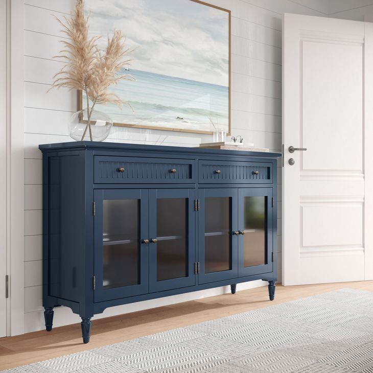 Westport Blue 4 Glass Door Sideboard