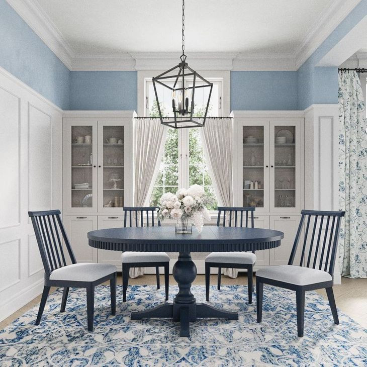 Westport Navy 66" Extendable Oval Dining Room Set