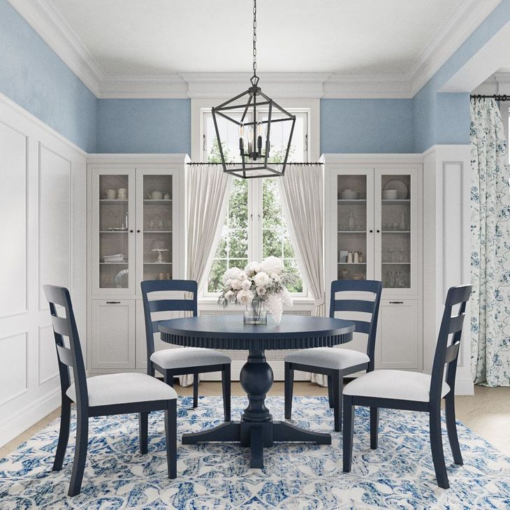 Westport Navy Upholstered Ladderback Dining Chair Set of 2