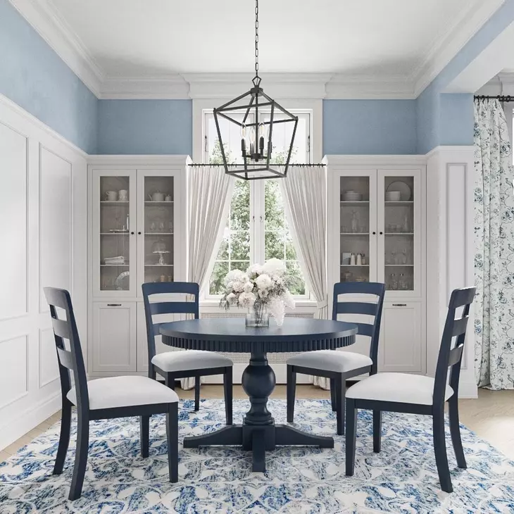 Westport Navy Upholstered Ladderback Dining Chair Set of 2
