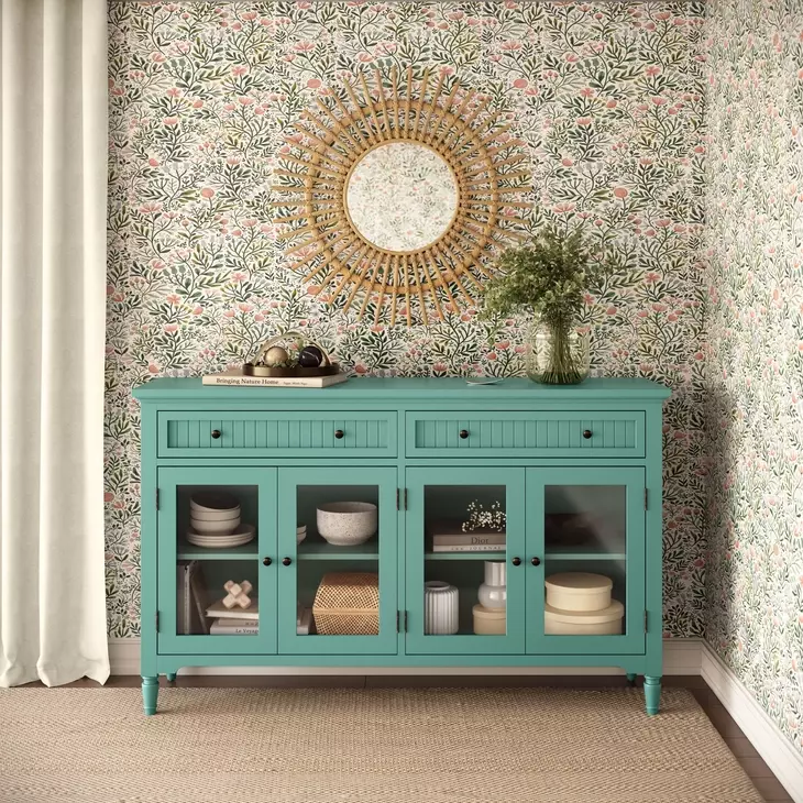 Westport Fern Green 4 Glass Door Sideboard