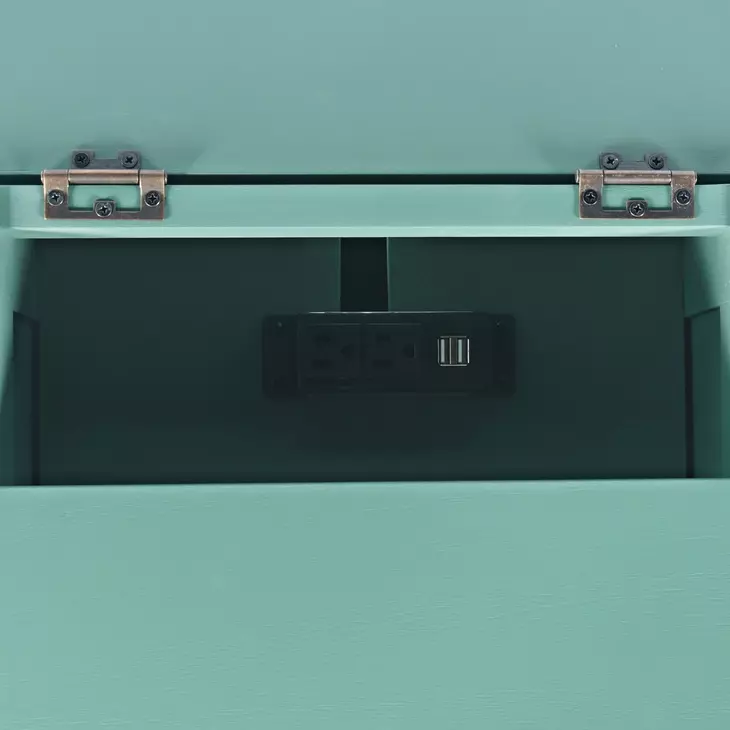 Westport Fern Green Rectangular Chairside End Table with USB Charging