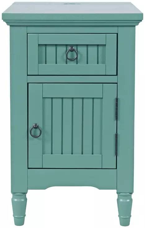 Westport Fern Green Rectangular Chairside End Table with USB Charging